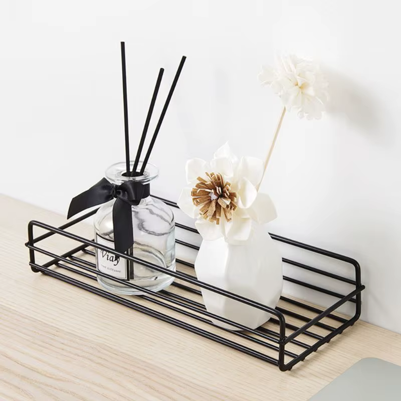 Étagère de rangement pour salle de bain, organisateur de cuisine, étagères noires et blanches, cadre d'angle, poinçon de douche en fer, support Caddy monté gratuit