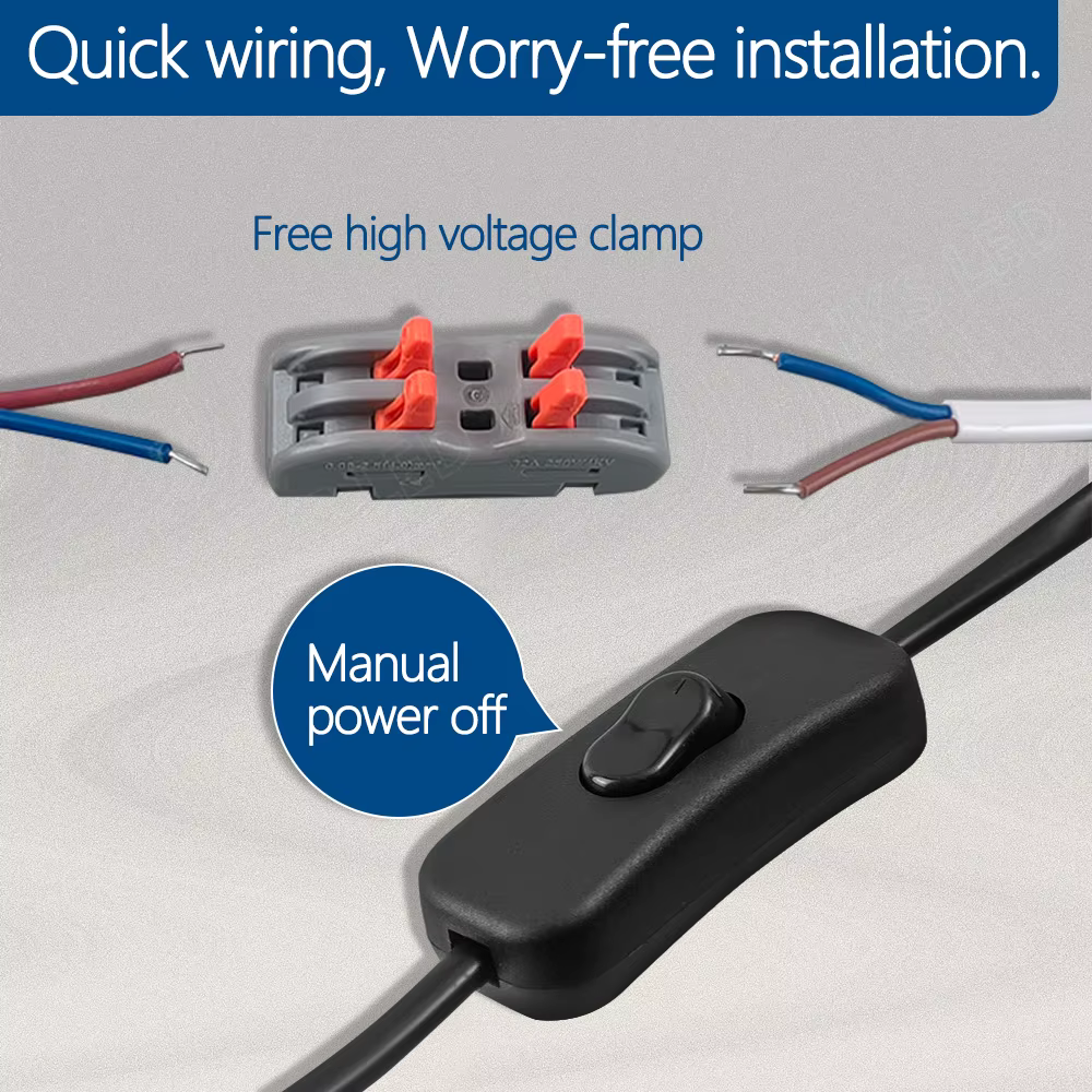 1.8M EU/US Plug 220V fil électrique LED variateur câble modulateur de lumière lampe ligne variateur contrôleur pour lampe de Table