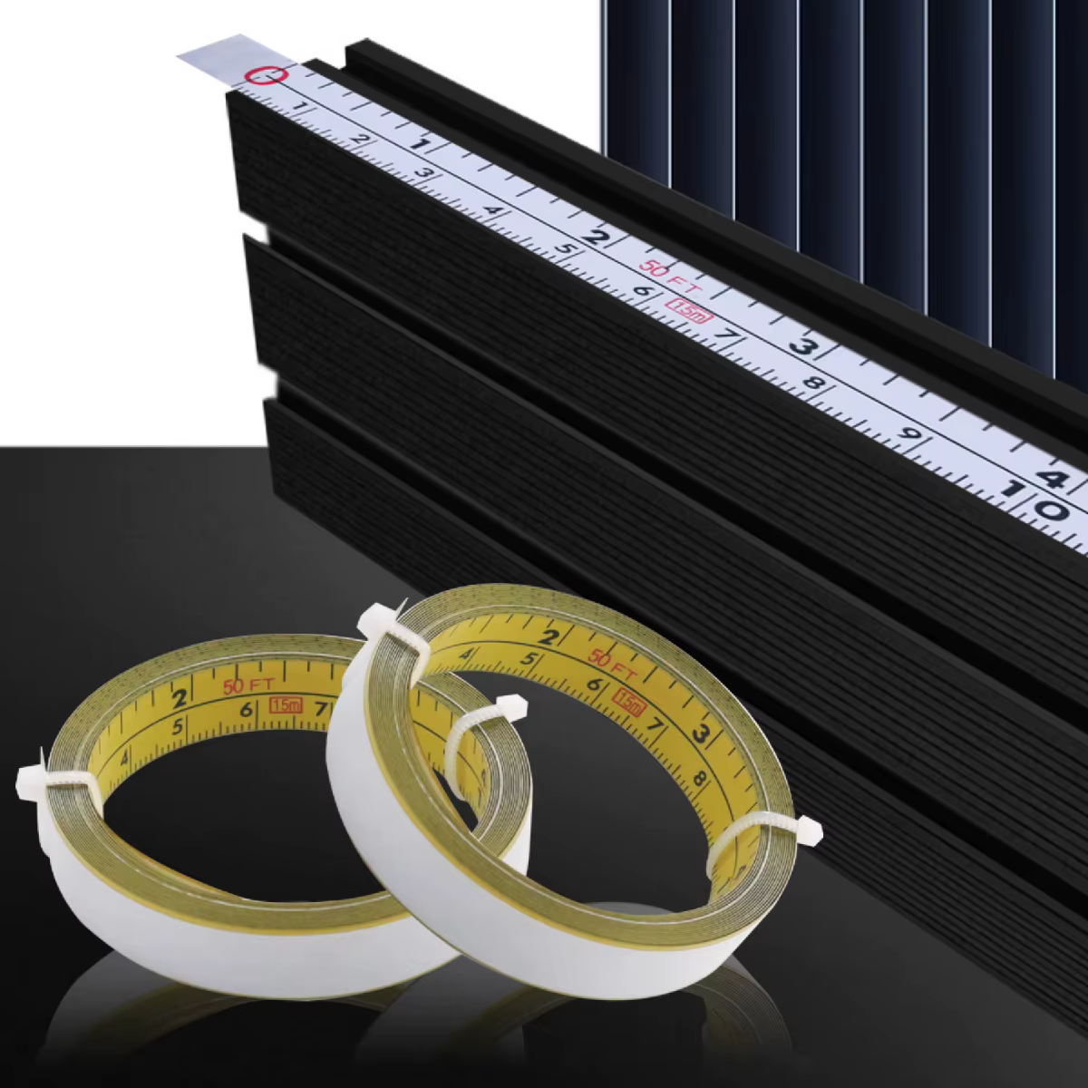 Inch & MeaccelerSelf Adhesive Tape 1-3M Measure Steel Mitre Scale, Mitre Track Ruler for Router Table Saw, T-track Calcular Working