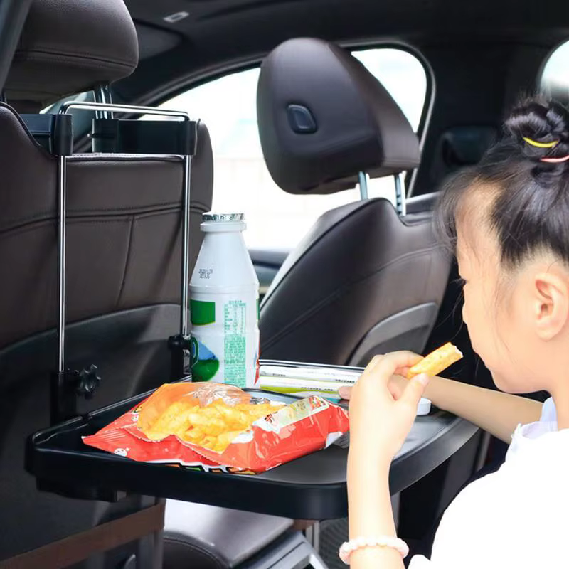Table de voiture pliable, plateau de voiture pour volant de voiture, Table de voyage avec rainure de tasse de boisson pour ordinateur portable et tablette