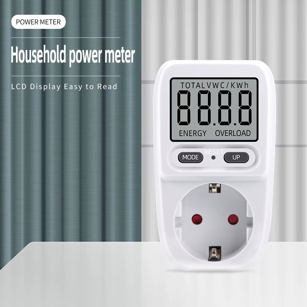 Compteur de puissance électrique, wattmètre LCD, prise de facturation, testeur électrique, prise de mesure, analyseur de puissance, prise EU FR