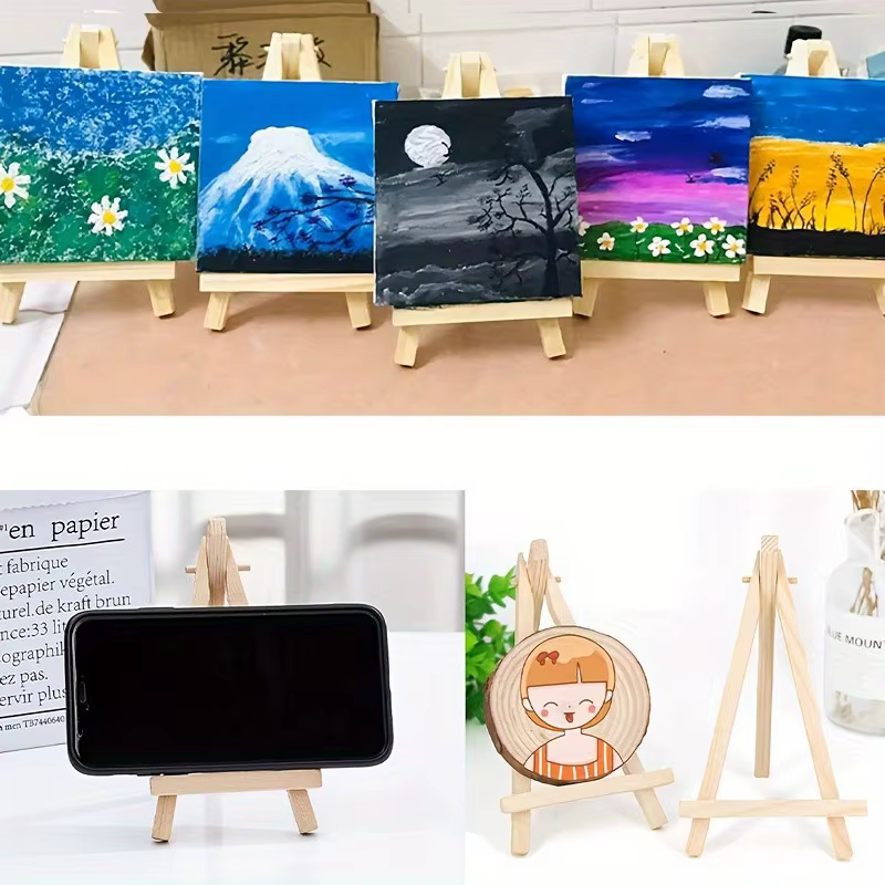1 kit de peinture, 1 planche à dessin, 1 chevalet, 2 stylos, 6 couleurs de peinture, 1 palette, mini planche à dessin, peinture acrylique