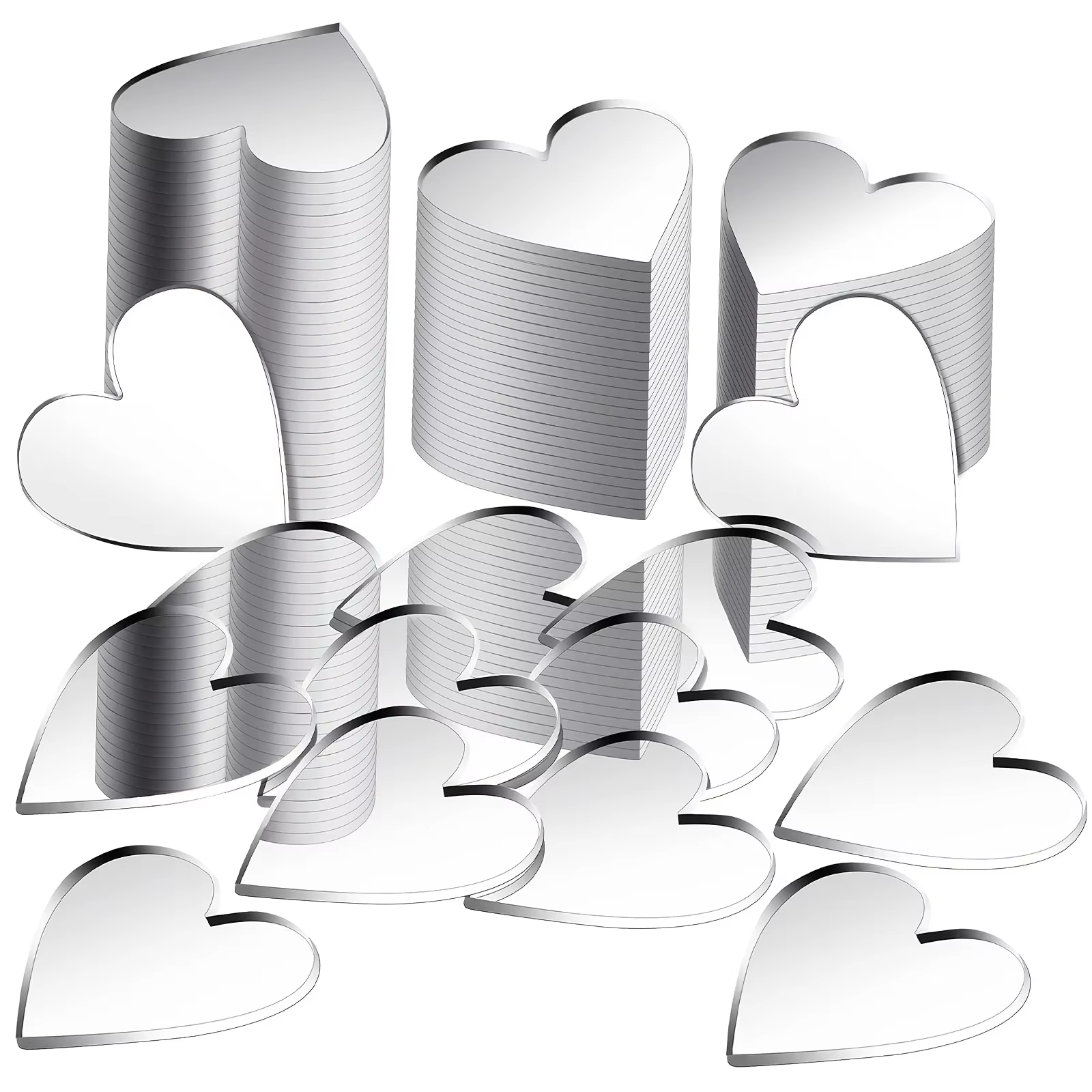 100 pcs/lot 2 cm coeur acrylique miroir autocollant mural rond carré bricolage mur miroir autocollant points stickers muraux décor de fête de mariage