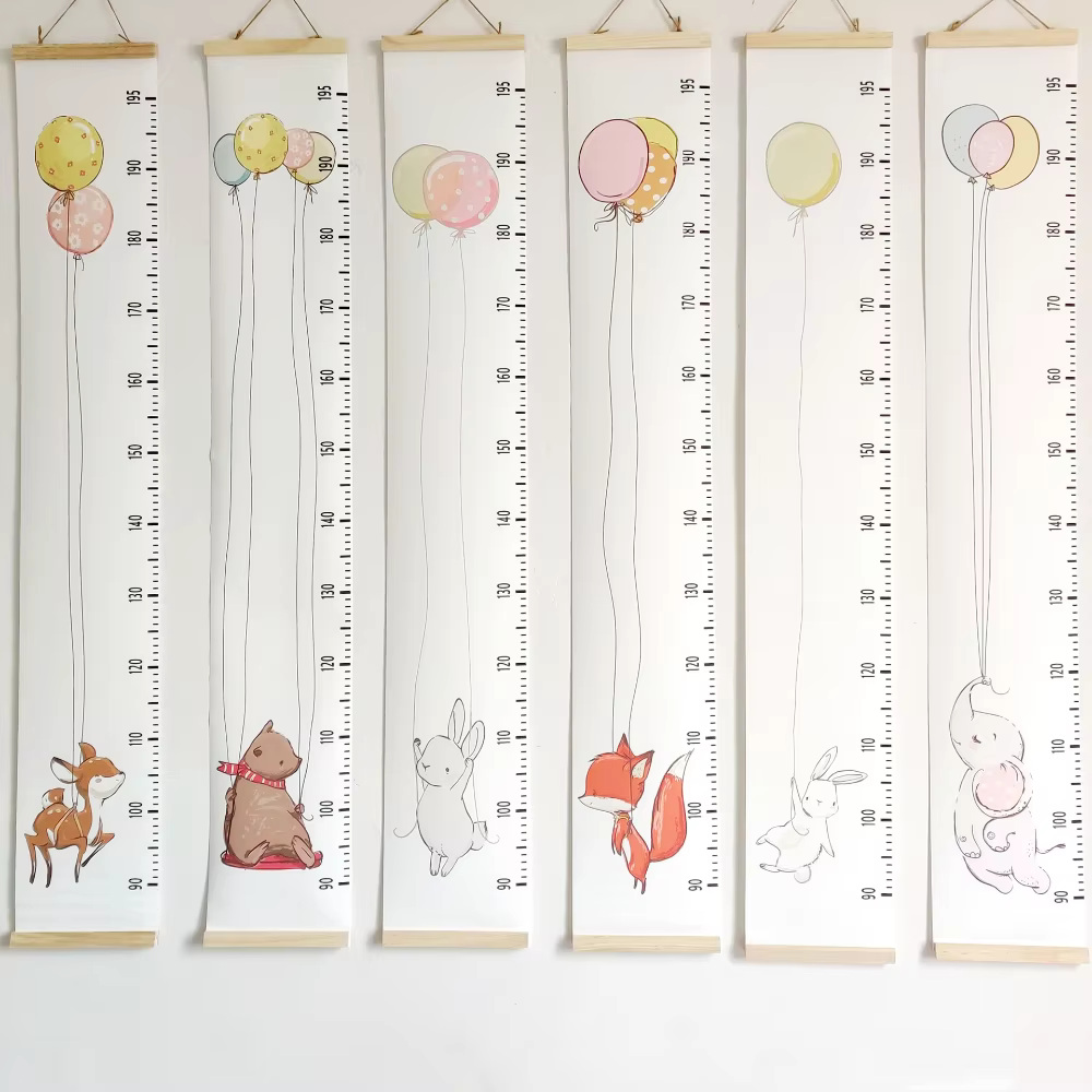 Tableau de croissance mural en bois pour bébé, décoratif, avec règle de mesure de la hauteur, autocollant mural amovible pour chambre d'enfant