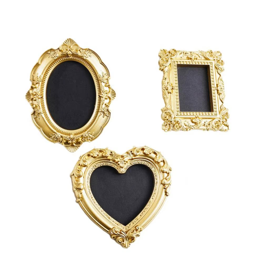 Mini cadres photo suspendus, accessoires photographiques, cadre photo vintage en résine, cadres de présentation créatifs ornés de style baroque, cadeaux