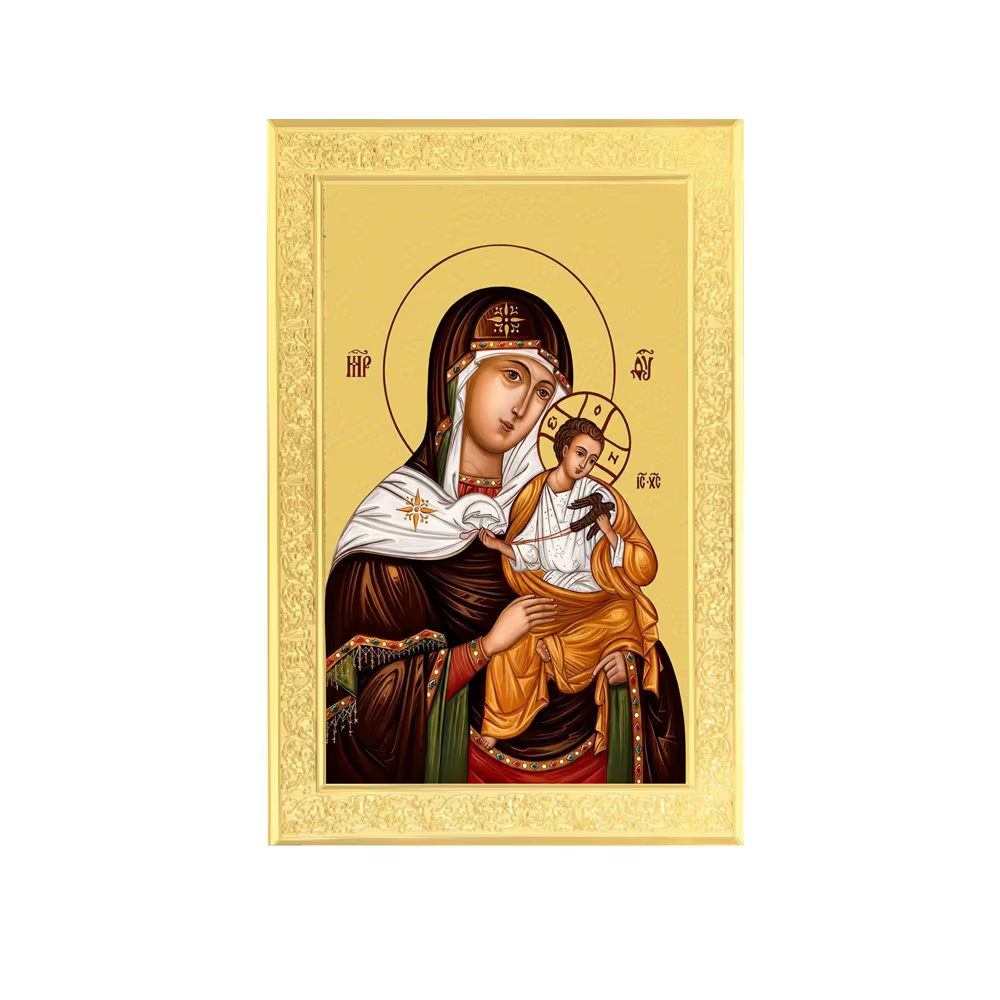 Vierge de Perpétuelle Aide encadrée, icône de la Vierge Marie et de Jésus, art mural religieux, cadre en bois, décoration pour la maison et l'église