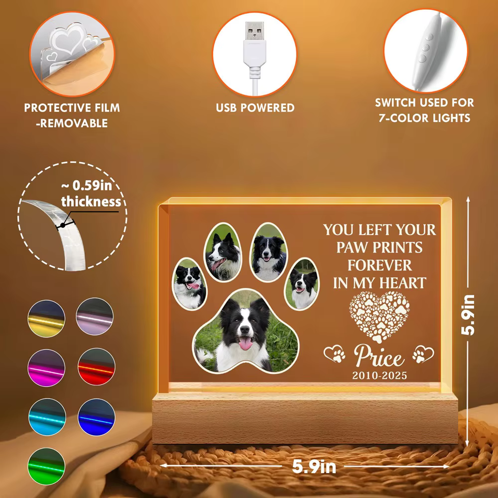 Cadre photo personnalisé pour animaux de compagnie, plusieurs photos, Message en feutre cardiaque, cadeau attentionné pour les propriétaires de chiens pour répondre aux souvenirs d'animaux pour toujou