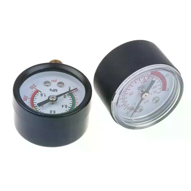 Manomètre compresseur d'air liquide hydraulique pneumatique 0-12Bar/0-170PSI Instrument de mesure à cadran facile à lire