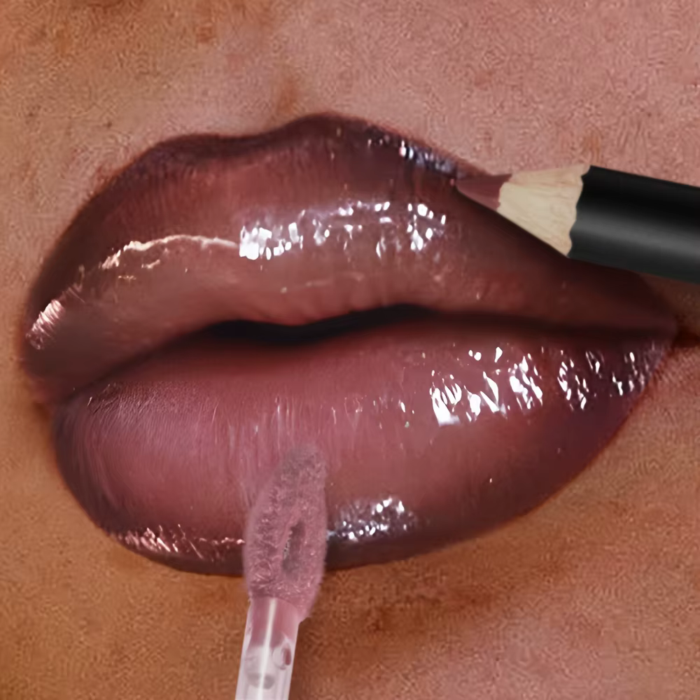Ensemble de lèvres brillantes 3 pièces, brillant à lèvres scintillant + huile à lèvres + crayon à lèvres, nourrissant, Non collant, haute brillance, maquillage quotidien