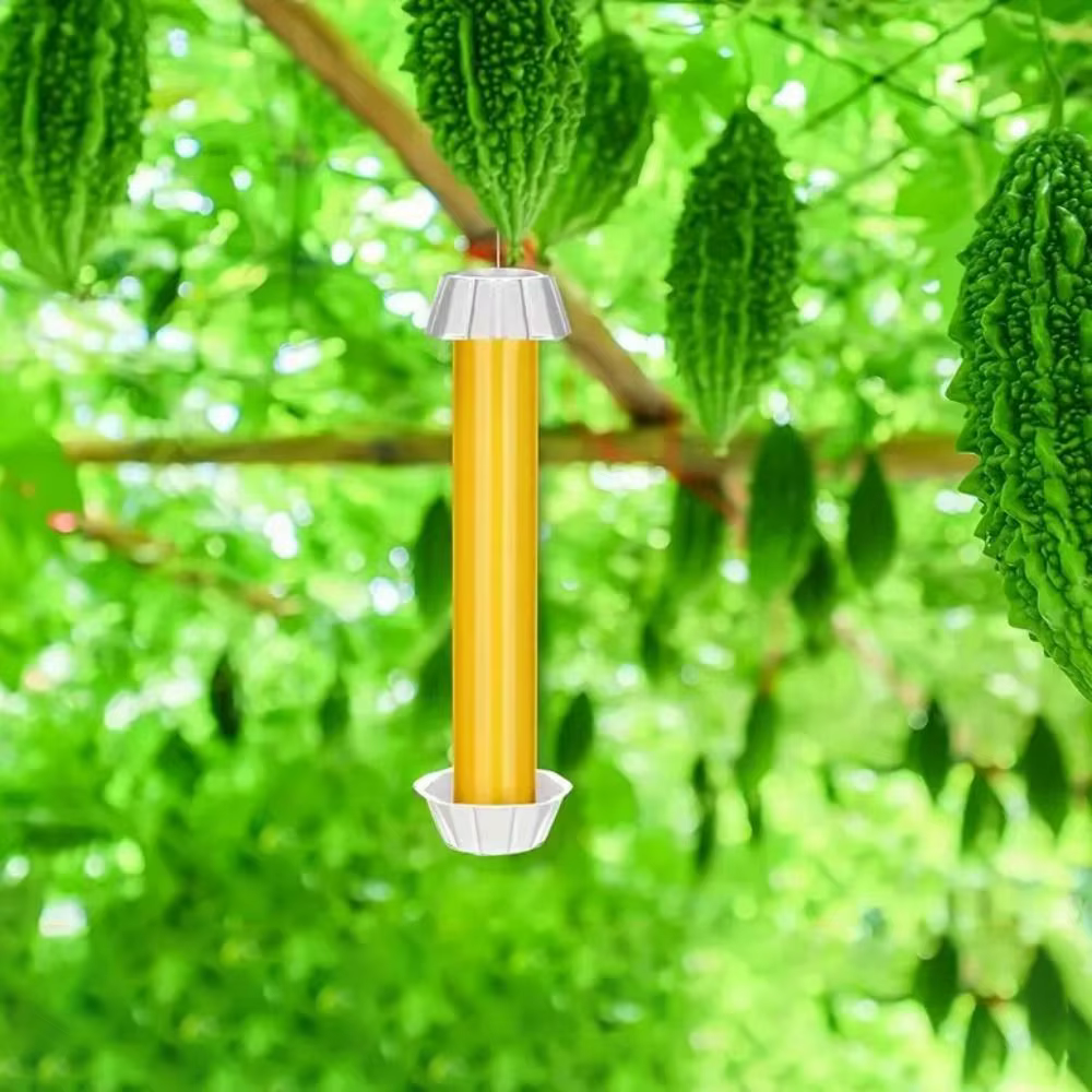 Piège à insectes collant, tubes adhésifs jaunes suspendables pour attraper les mouches, piège à mouches en plastique pour jardin