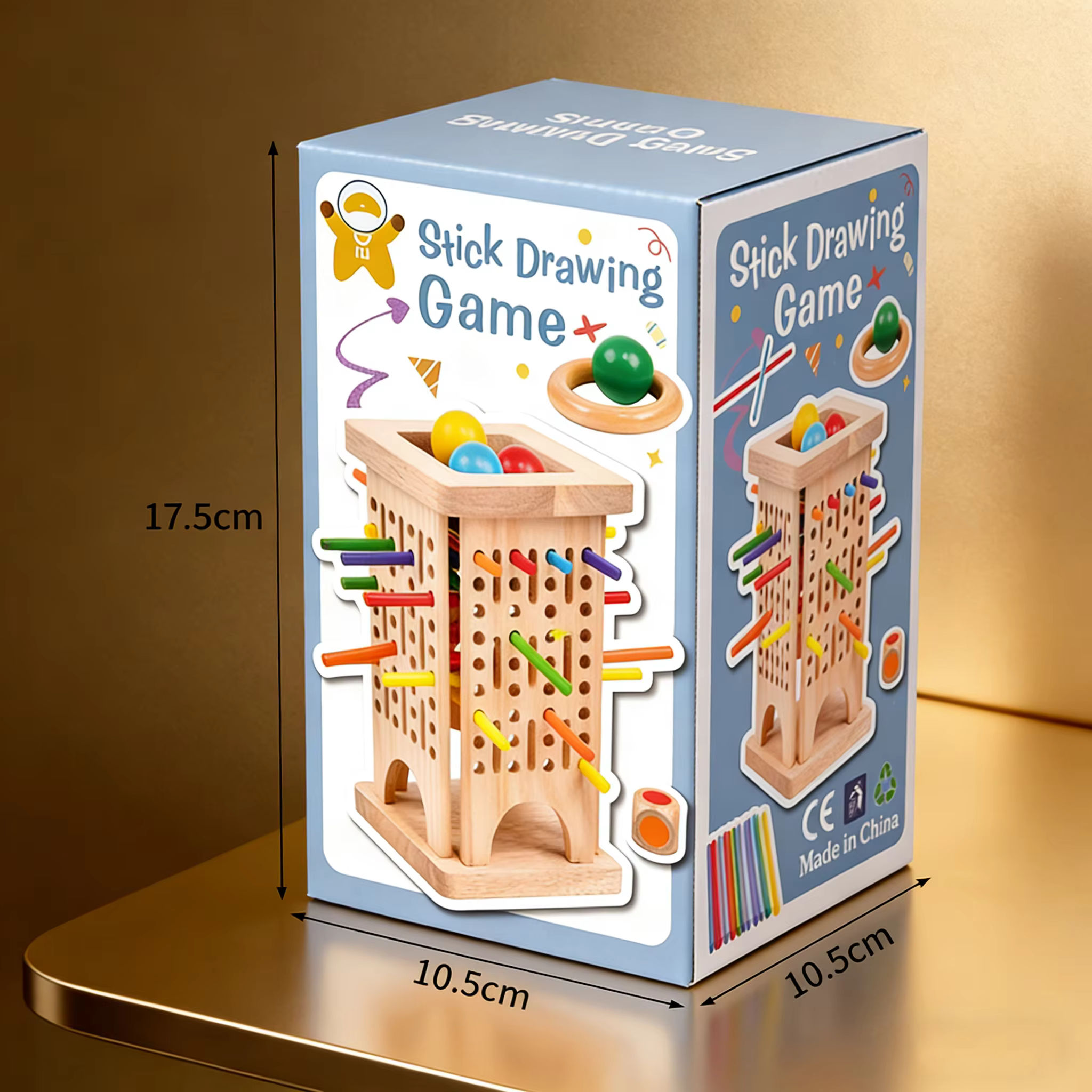 Jeu de traction de bâtons en bois pour enfants, Modes de bâtons multicolores, conception en bois épais et Durable, capacité de réflexion, reconnaissance du Patience