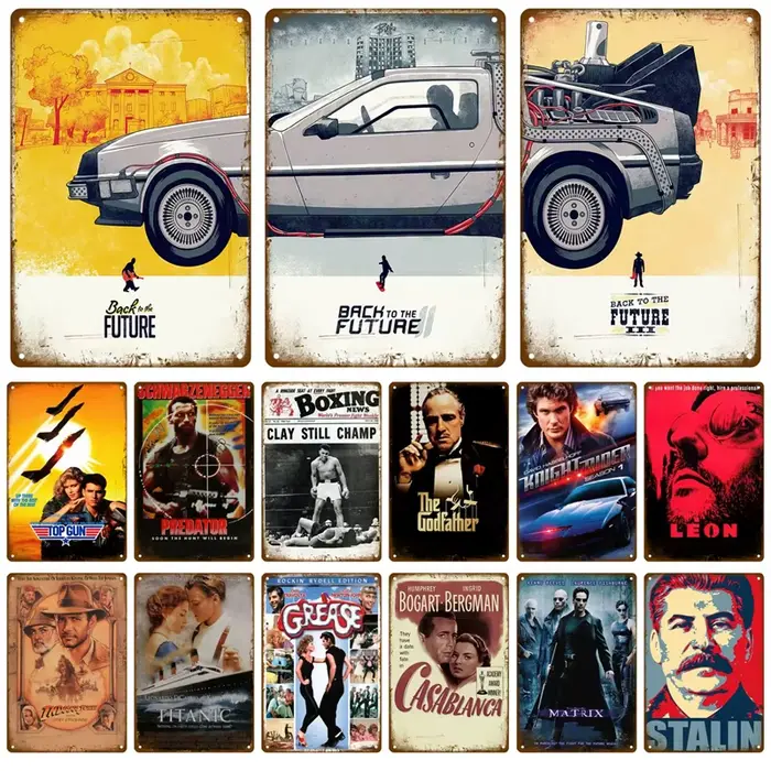 Panneau D.lique Rétro pour Décoration Murale, Affiche de Films Vintage, Déco Industrielle, Salon, Ci